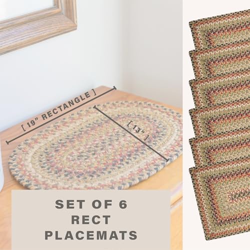 Homespice Kingston Jute Braided Placemats, Rect 13x19 Set of 6