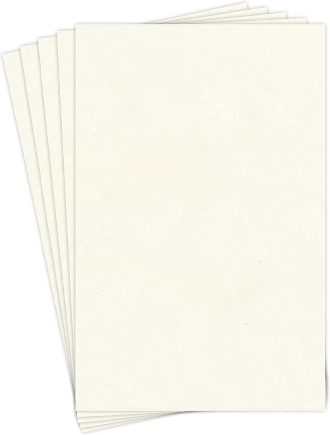 New White Stationery Parchment Paper | 24 Lb Bond / 60 lb Text / 90 GSM Paper | 50 Sheets Per Pack | 11” x 17” Inches