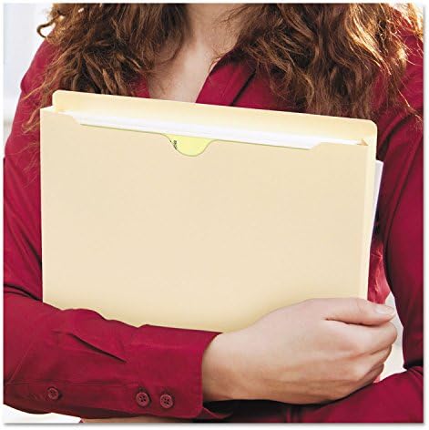 Smead File Jacket, Reinforced Straight-Cut Tab, 1" Expansion, Letter Size, Manila, 50 per Box (75520)