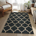 Lahome Moroccan 3x5 Outdoor Rug, Easy Jute Black Washable Rug for Entryway Front Porch, Geometric Trellis Woven Non Slip Door Mat for Entrance, Thin Non Shedding Farmhouse Throw Rugs for Balcony