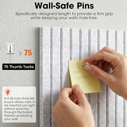 Large Cork Board for Walls 59" x 36",15 Pack 12"X12"Felt Bulletin Board Tiles with 120 Adhesive Tabs,Cork Board Alternative for Office Decor, Push Pin Board Wall Organizer-Light Gray