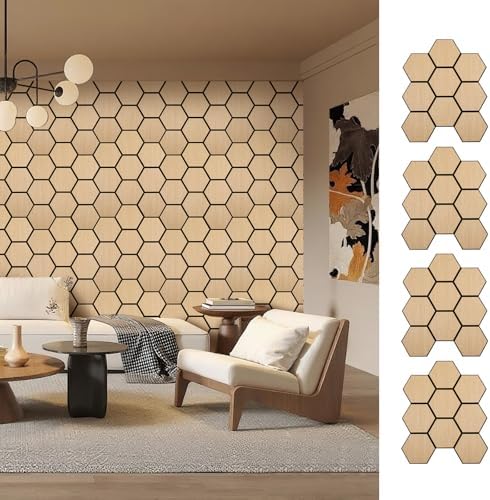 Hexagon Acoustic Wall Panels, Self-Adhesive Sound Absorbing Wall Panel by ARMURO, 4 Pack Covers 19.27 Sq Ft, Peel and Stick Noise Reducing for Home Office Studio Bedroom Wall Decor