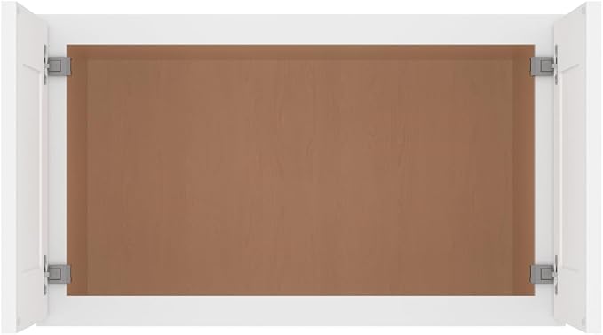 Furinno Shaker Wall Refrigerator Top Kitchen Cabinet, 2-Doors, White | 24 D x 30 W x 18 H, Adjustable Hinges, Soft-Close Shaker-Style Door, Ready to Assemble, Plywood, for Pantry, Dining Room