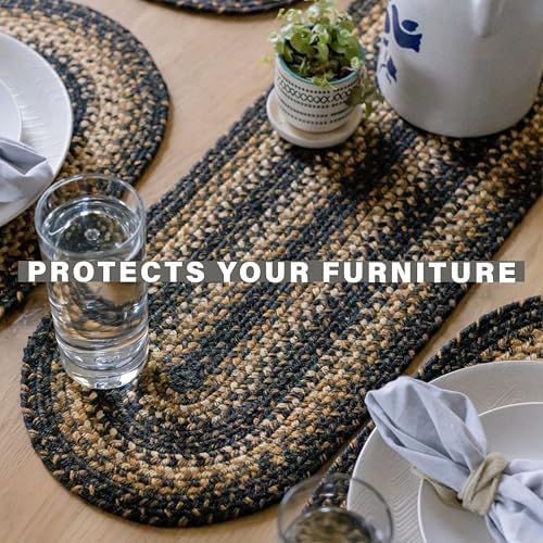 Homespice Kilimanjaro Braided Table Runner for Primitive Decor, Rect 11x36