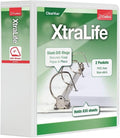Cardinal 3 Ring Binder, 4 Inch Heavy Duty XtraLife Binder, Locking Slant-D Ring, Crack-Resistant Cover & Spine, ClearVue Covers, Holds 890 Sheets, PVC-Free, White (26340)