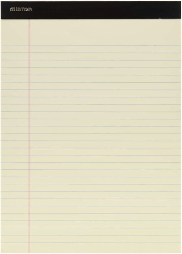 Mintra Office Legal Pads, ((Basic 6pk - (Pastel Version #2), 8.5in x 11in, Wide Ruled))