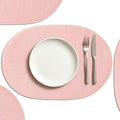 AHHFSMEI Placemats Set of 6 for Dining Table Washable Woven Non-Slip 18x12 inches Placemat Heat-Resistant Durable Table Mats for Dining Table Easy to Clean(Pink)