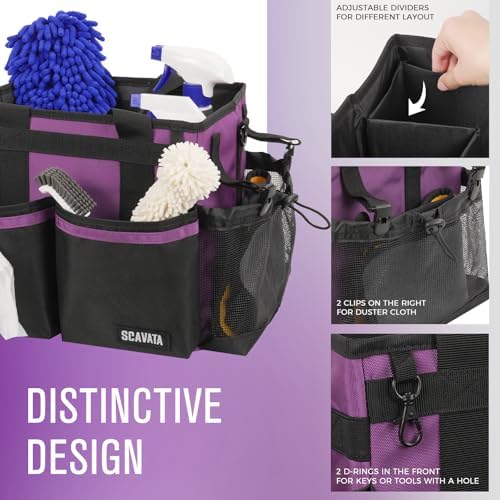 SCAVATA Compact Wearable Cleaning Caddy with Handle & Shoulder Straps