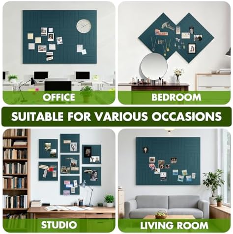 48" x 36" Large Felt Bulletin Board 1/2" Thick, Forest Green