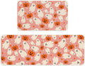 JarThenaAMCS Halloween Kitchen Mats Set of 2 Pink Ghost Pumpkin Kitchen Floor Mat Non-Slip Decorative Bathroom Rugs for Party Home Entrance, 17 x 29 Inch & 17 x 47 Inch