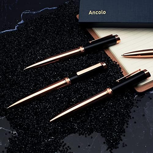 Ancolo Personalized Ballpoint Pens - Luxury Pens with 10 Black Ink Refill