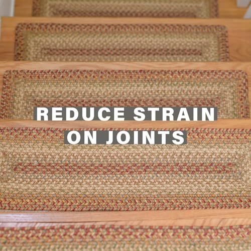 Homespice Harvest Jute Braided Stair Treads, Oval 8x28 Set of 13