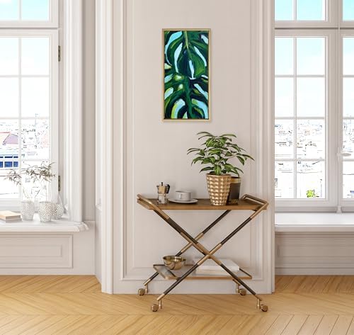 Kate and Laurel Sylvie Blank Framed Canvas Wall Art; 14x26.5 Bright Gold; Vintage Modern Empty Canvas for Paint-Your-Own Art; Ready to Paint Premium Canvas Already Framed