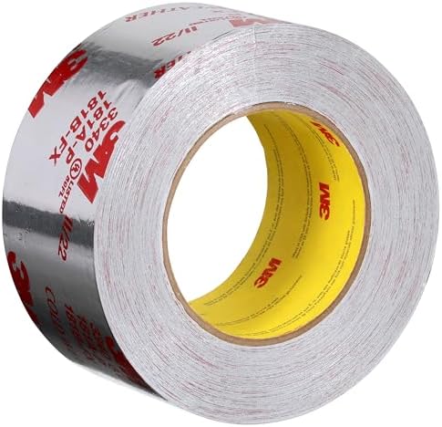 3M Aluminum Foil Tape 3340, 2.5" x 50 yd, 4.0 mil, Silver, 1 Roll