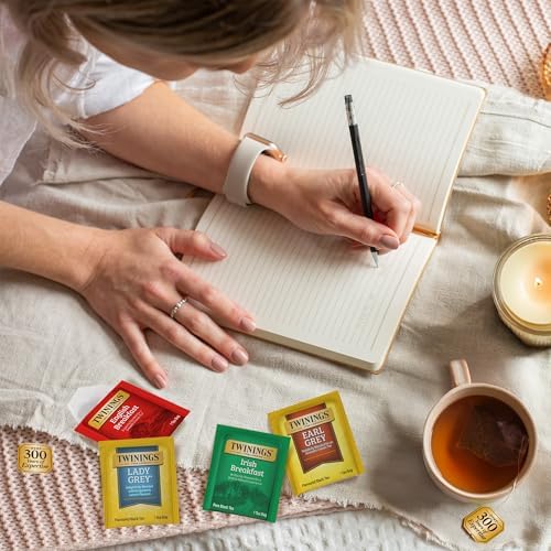 Twinings Variety Pack Black Tea Bags, 20 Count (Pack of 4), Includes English Breakfast, Earl Grey, Irish Breakfast, and Lady Grey, Caffeinated, Enjoy Hot or Iced, 80 Teabags