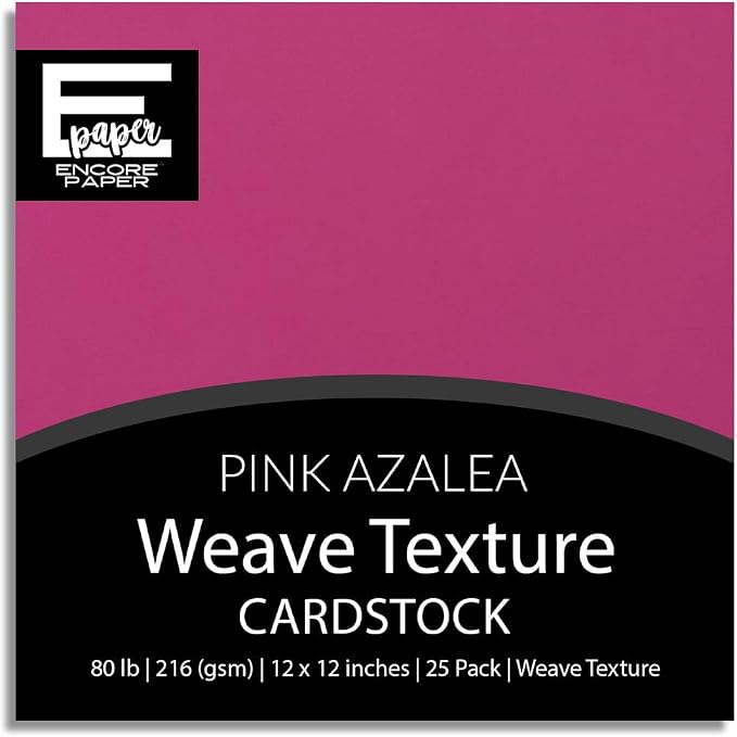 PINK AZALEA—12x12 Textured Cardstock | 80lb Textured Pink Scrapbook Paper | Premium Cardstock for Cricut Cutting | 25 Sheets