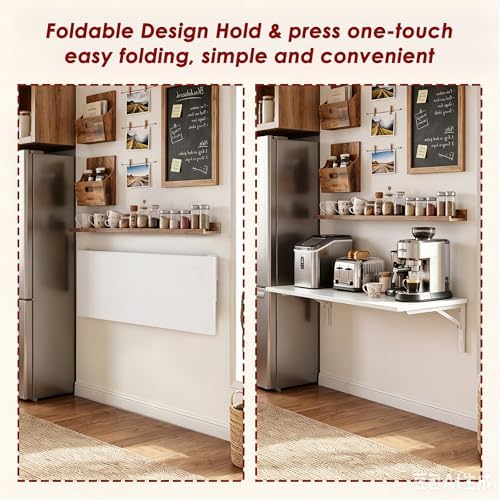 Need 36x20IN Wall Mounted Folding Table for Office Laundry White