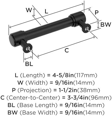 Amerock 3-3/4" Faircrest Matte Black Drawer Pull