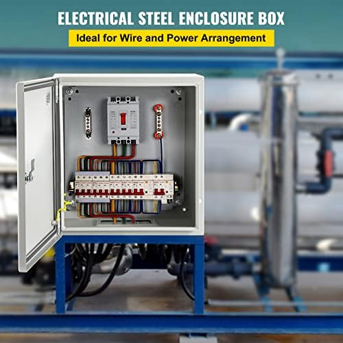 VEVOR NEMA Steel Enclosure, 8" x 8" x 6" NEMA 4X Steel Electrical Box, IP66 Waterproof & Dustproof, Outdoor/Indoor Electrical Junction Box, with Mounting Plate