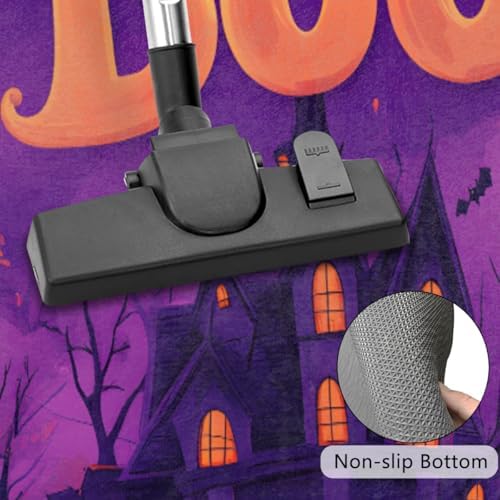 Halloween Castle Pumpkin BOO Half Round Door Mat, Non-Slip Welcome Indoor Entrance Way Rug Semi Circle Front Doormats Washable Bathroom Kitchen Floor Mat, Outdoor Rugs for Garage, Patio, Hearth Rug