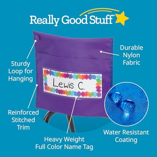 Really Good Stuff Early Childhood Classic Chair Pockets, Set of 6