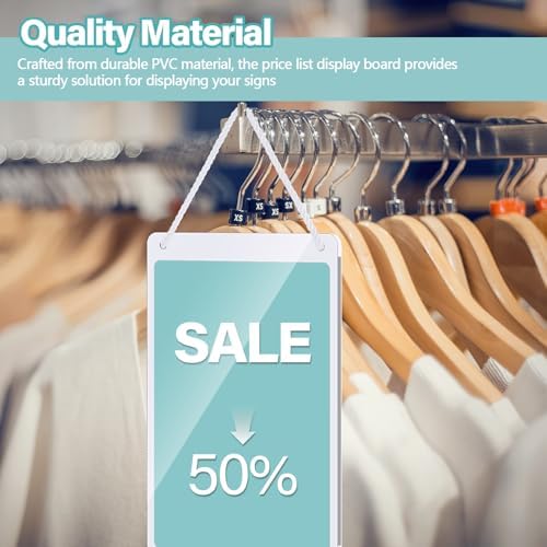Thyle 3 Pcs Business Retail Hanging Sign Holder 8.3 x 11.7 Inch Plastic Advertising Signage Sign Holder Craftsman's Stall Clear Poster for Store Supermarket Exhibition Mall Restaurant Display