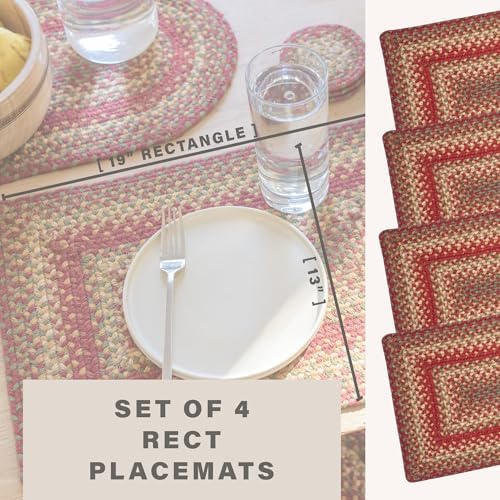 Homespice Cider Barn Jute Braided Placemats, Rect 13x19 Set of 4