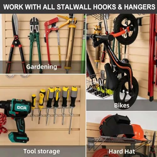 FRAYSCENT Slat Wall Paneling Garage Wall Organizer, Slatwall Panels Garage Tool Organizer Wall Mount Garage Slat Wall Storage Systems, Slat Board PVC Wall Panels Garage Storage (BEIGE, 4ftx4ft)