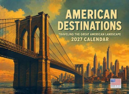 America Vintage Travel Poster Calendar 2027 12 Month | American Made In The USA
