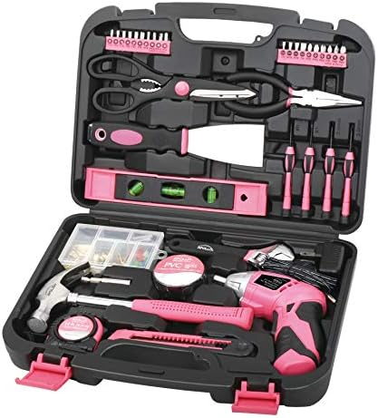 Apollo Tools 135 Piece Household Tool Set, Pink DT0773N1