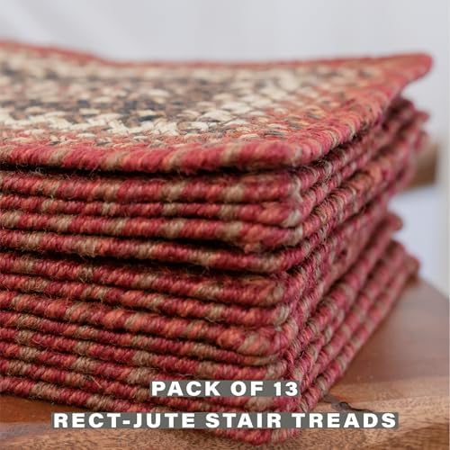 Homespice Chester Jute Braided Stair Treads, Rect 8x28 Set of 13