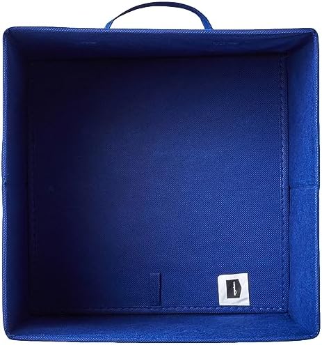 Amazon Basics Collapsible Fabric Storage Bins, Cube Organizer with Handles, 13"x13"x13", Navy, 6-Pack