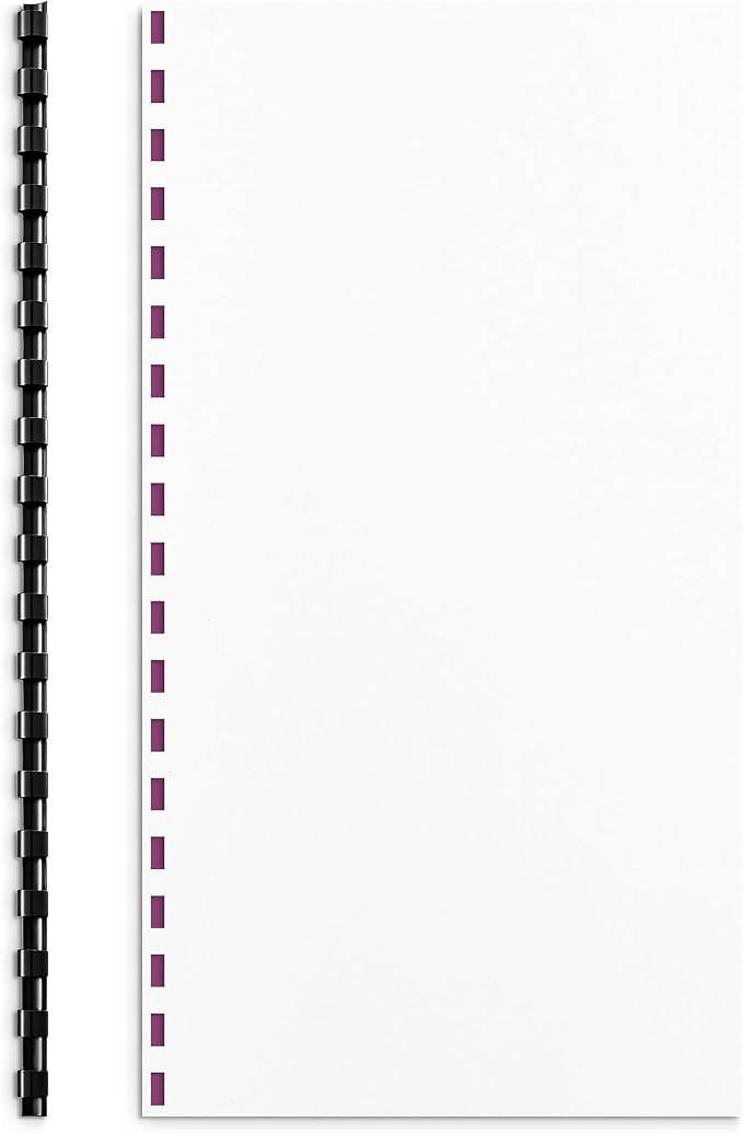 Staples® 1/4" Plastic Binding Spine Comb, 20 Sheet Capacity, Black, 100/Pack (5232003/5232304)