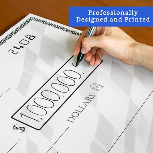 Giant Check (38 x 16 inches - X-Large Size) - Big Checks for Presentations, Awards, Donations, Ceremonies and Events