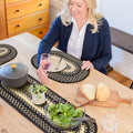 Homespice Manchester Braided Table Runner for Primitive Decor, Oval 11x36