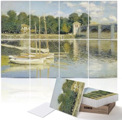 PINWELIFE® Masterpiece Acoustic Art Panels, 8-Pack 12"×16" Sound Absorbing Panels, Decorative Acoustic Wall Art, Noise and Echo Cancelling for Home Studio/Office, Nano Tape Included