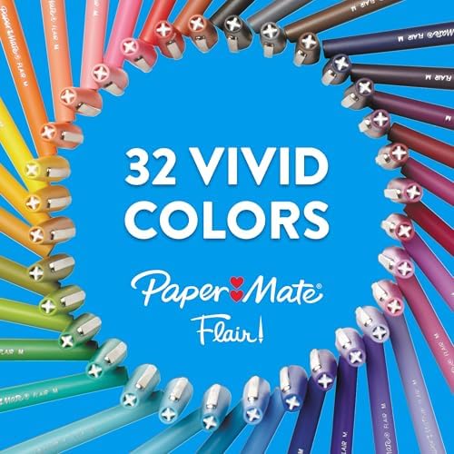 Paper Mate Flair Felt Tip Pens, Medium Point (0.7mm), Vivid Purple, For Teachers, Students, Classroom Use, Note-Taking, Arts & Crafts, 1 Count (Pack of 144)
