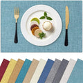 Homaxy Cloths Placemats for Dining Table Set of 4, 13" x 19", Aqua