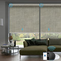 SmartWings Motorized Smart Roller Shades, 100% Blackout Vigor Sage