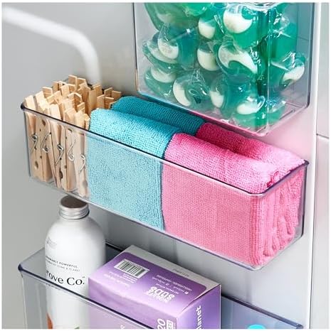 iDesign Magnetic Clear Plastic Organizer Bins, Medium, 4-Pack