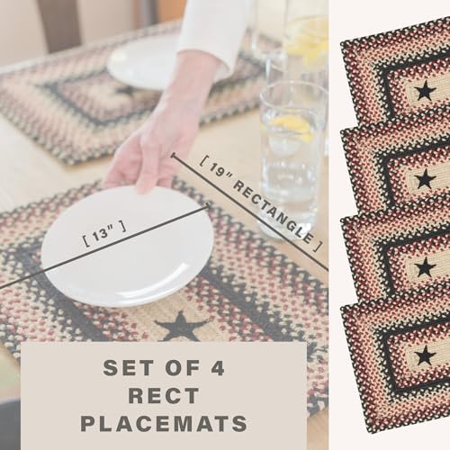 Homespice Gloucester Jute Braided Placemats, Rect 13x19 Set of 4