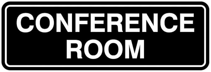 Standard Conference Room Sign - Black - Small 5 Pack