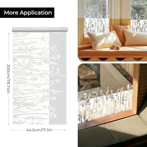ADD.HERES Stained Glass Window Film, Window Film Decorative, 17.5 x 78.7 in