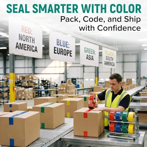 3" x 110 Yards Green Packing Tape, 2 Rolls - 2.0 Mil Carton Sealing Tape