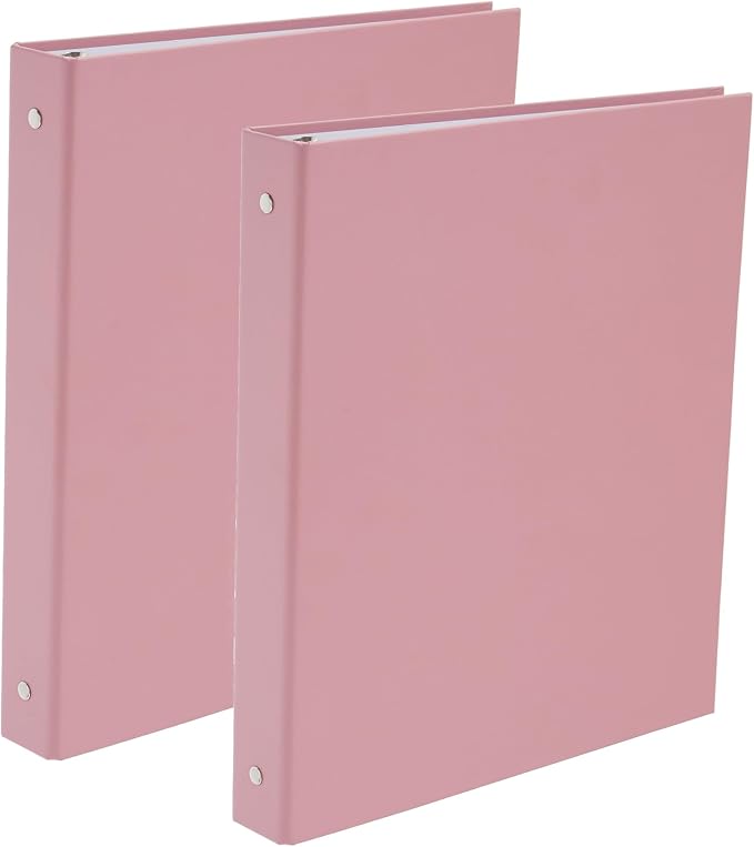 2-Pack, 3-Ring Pocket, Fashionable Color Binder 1-inch, Suitable for Letter Size (11 "x 8.5"), Beautiful and Cute Binder Suitable for School and Office Supplies, Pink Color