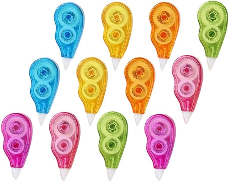 VILLCASE 24Pcs Correction Tape Set 12M Long Mini Correction Tapes for Students and Office Use Tape with as Resin Material Portable Dispenser
