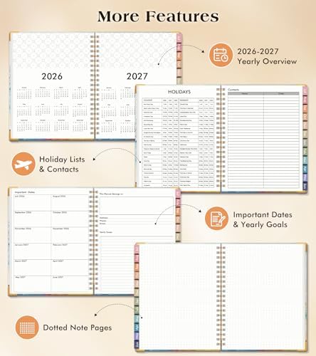 Academic Planner 2026-2027, Hardcover Weekly and Monthly Calendar Planner from July 2026 - June 2027, 6.1" x 8.2" A5 Daily Agenda with Tabs, College School Organizer for Student Teacher, The Tree of Life in Oils