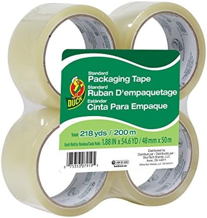 Duck Brand Standard Packing Tape Refills, 4 Rolls