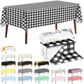 CXPSINC 54 Inch X 300 Feet Plastic Table Cover Roll Disposable Tablecloth with Slide Cutter for All Type/Shape Tables | Party, Banquet, Birthdays, Weddings(Black Checkered, 300 Feet)