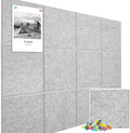 48" x 36" Large Felt Bulletin Board & Cork Board Alternative, Silver Gray